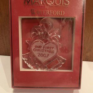 Marquis By Waterford Crystal 2007 Our First Christmas Ornament